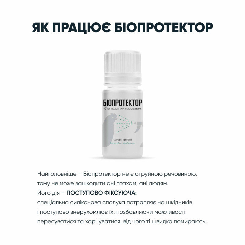 Біопротектор 15 мл від курячих бліх, кліщів та вошей